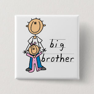 Big Brother with Baby Sister Tshirts and Gifts 2 Inch Square Button