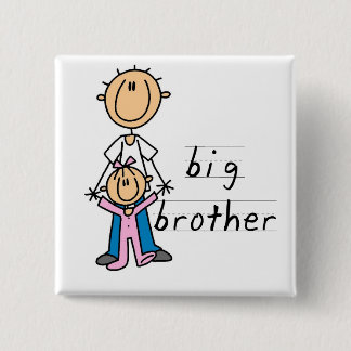 Big Brother with Baby Sister Tshirts and Gifts 2 Inch Square Button