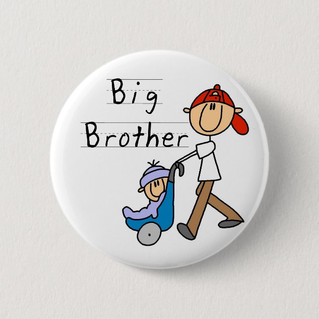 Big Brother With Little Brother 2 Inch Round Button (Front)