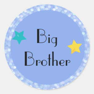 Big Brother with Stars Classic Round Sticker