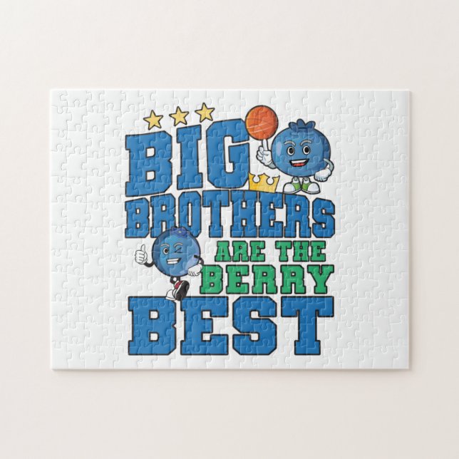 Big Brothers are the Berry Best - Blueberry Pun Jigsaw Puzzle (Horizontal)