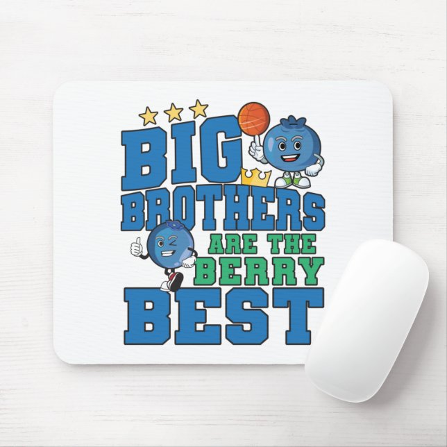 Big Brothers are the Berry Best - Blueberry Pun Mouse Pad (With Mouse)