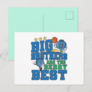 Big Brothers are the Berry Best - Blueberry Pun Postcard