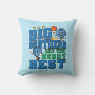 Big Brothers are the Berry Best - Blueberry Pun Throw Pillow