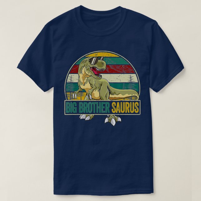 Big Brothersaurus T Rex Dinosaur Big Brother Sauru T-Shirt (Design Front)