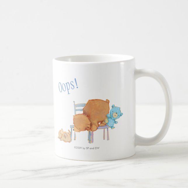 Big Brown Bear, Calico, & Floppy Share Two Chairs Coffee Mug (Right)