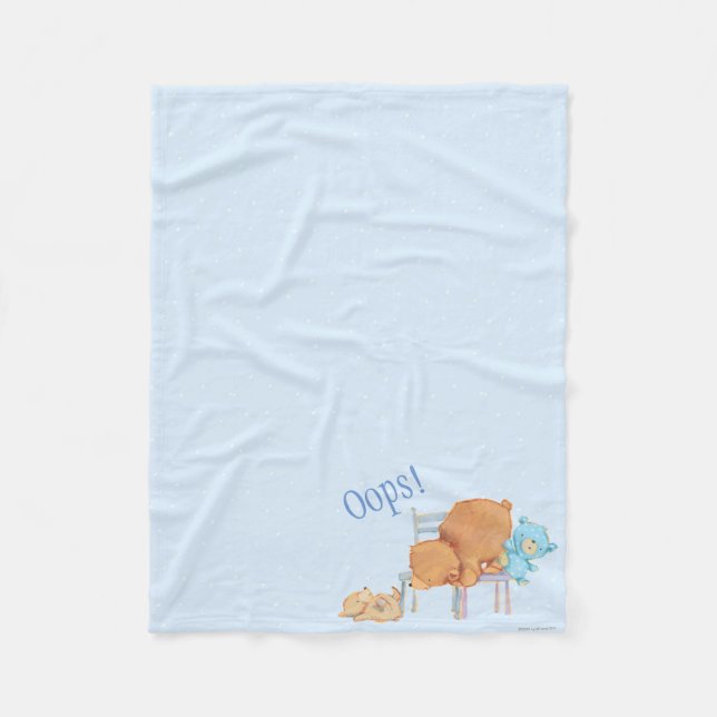 Big Brown Bear, Calico, & Floppy Share Two Chairs Fleece Blanket (Front)