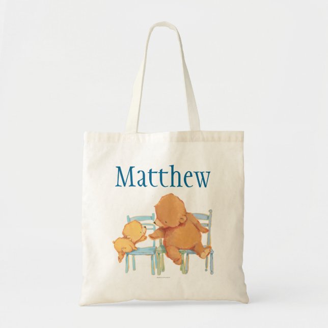 Big Brown Bear Helps Little Yellow Bear Tote Bag (Front)