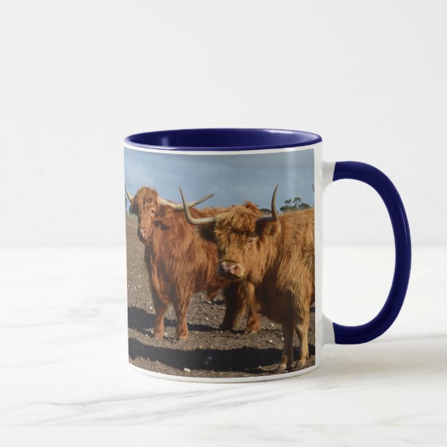 Big Brown Highland Cows, Mug (Right)