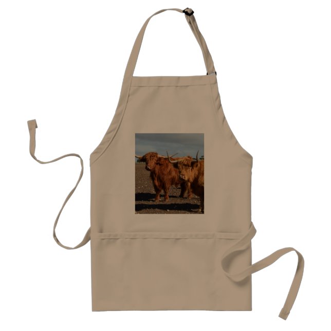 Big Brown Highland Cows, Standard Apron (Front)