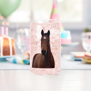 Big Brown Majestic Horse, Can Glass