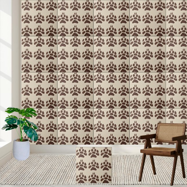 Big Brown Paw Print Tile (Big Brown Paw Print Tile)