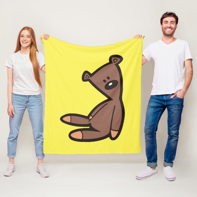 Big Brown Teddy Bear Fleece Blanket (In Situ)