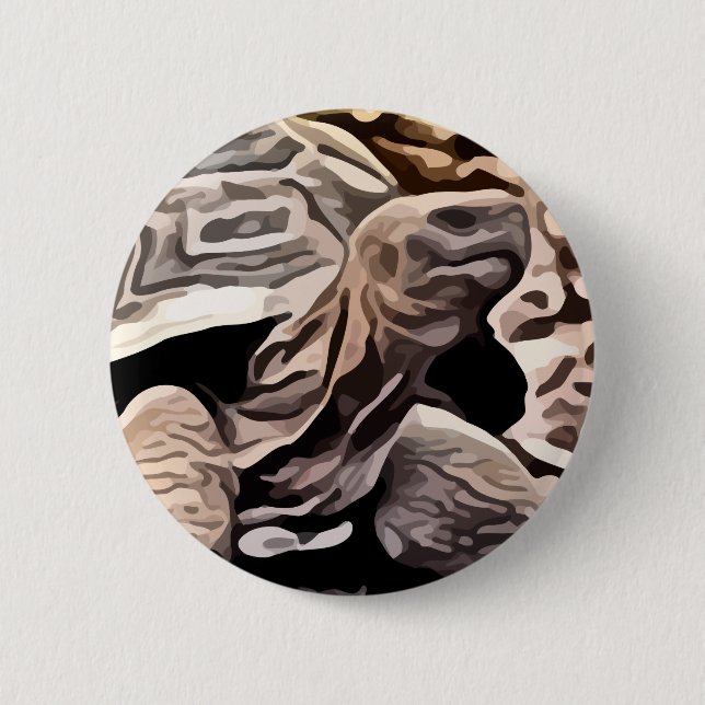big brown turtle painting 2 inch round button (Front)