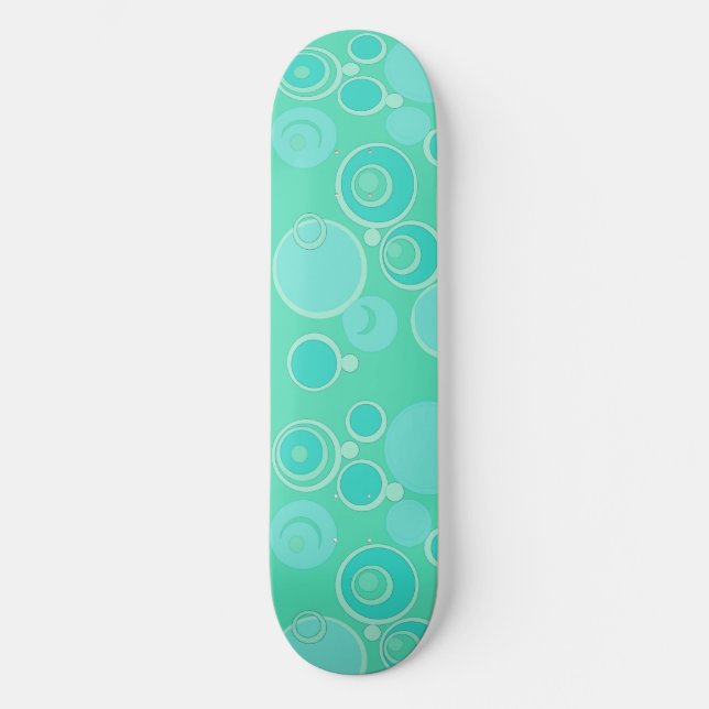 Big Bubblegum Bubbles Everywhere Teal Thank You Skateboard (Front)