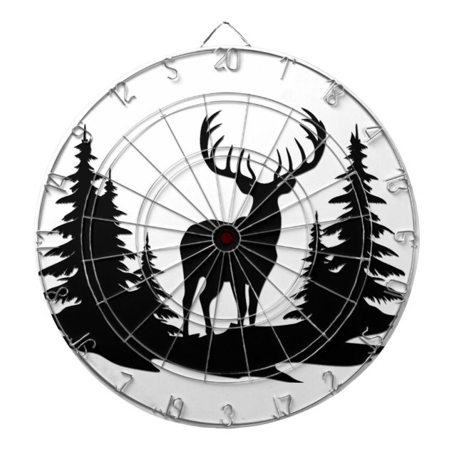 Big Buck Among Pine Tree Vector  Dartboard (Front)