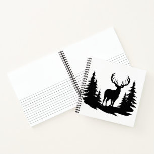 Big Buck Among Pine Tree Vector Notebook