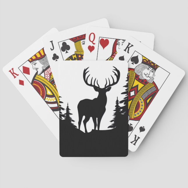 Big Buck Among Pine Tree Vector  Playing Cards (Back)