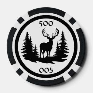 Big Buck Among Pine Trees Add Amount Poker Chips