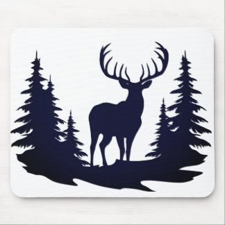 Big Buck Among Pine Trees Vector Mouse Pad