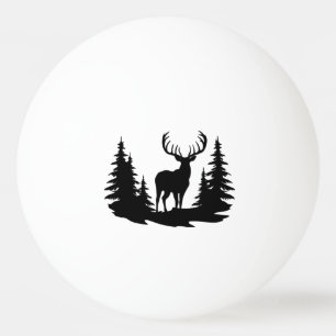 Big Buck Among Pine Trees Vector  Ping Pong Ball