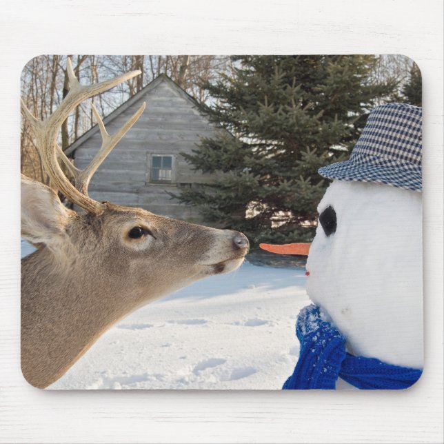 big buck and snowman mouse pad (Front)