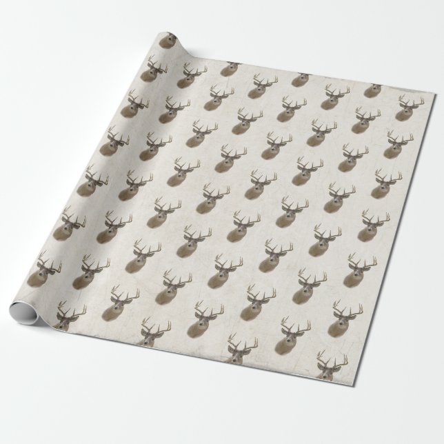Big Buck deer head Wrapping Paper (Unrolled)