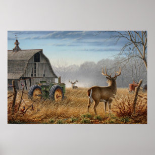 Big Buck  Deer Showdown On The Farm Poster