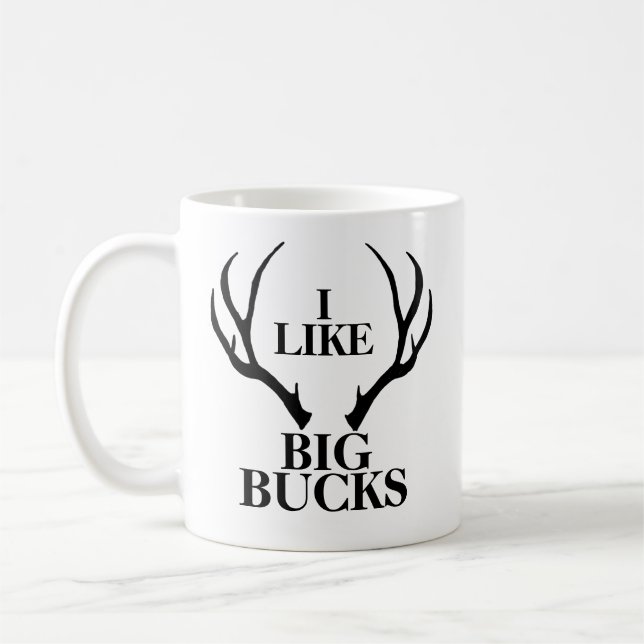 Big Buck Funny Chasse Café Mug (Gauche)