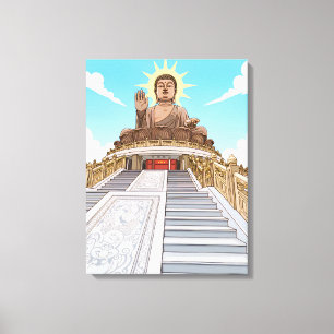 Big Buddha statue canvas print