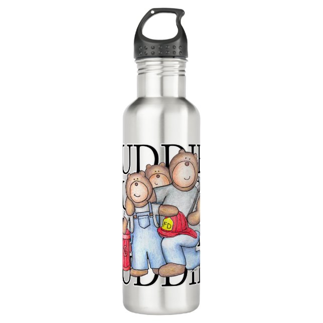 Big Buddy Little Buddy Firefighter 710 Ml Water Bottle (Front)