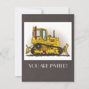 Big Bulldozer Dozer Invitation