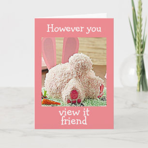 BIG BUNNY BUTT EASTER GREETING "FRIEND" EASTER HOLIDAY CARD
