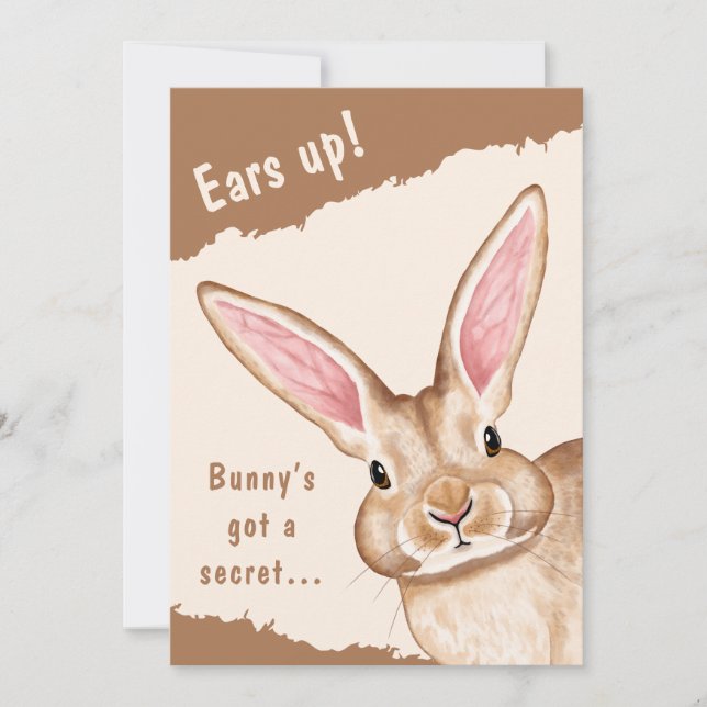 Big Bunny Ears Cute Kids' Easter Egg Hunt Invitation (Front)