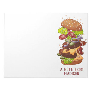 Big Burger custom text notepads