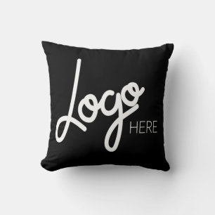 Big Business Logo Promotional Brand Black Throw Pillow