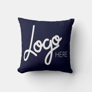 Big Business Logo Promotional Brand Navy Throw Pillow