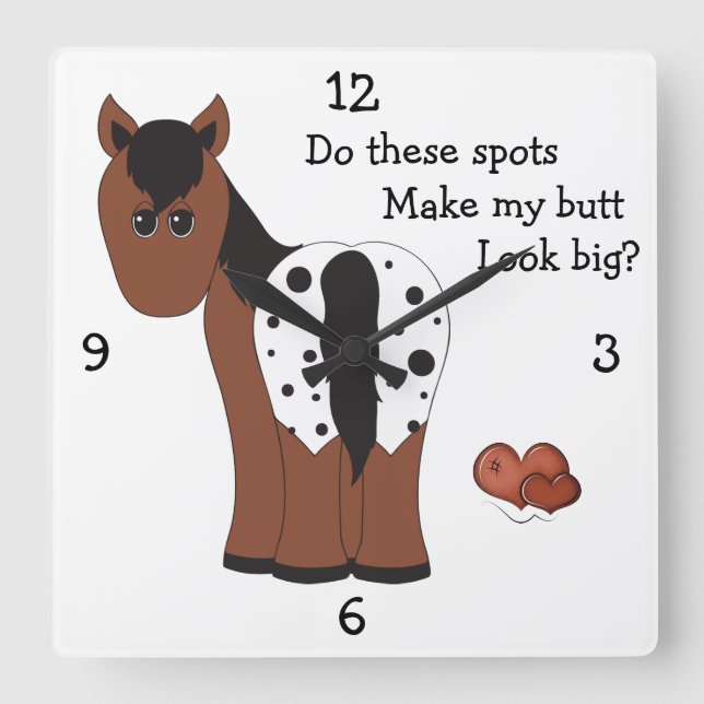 Big Butt Appy Horse Wall Clock (Front)