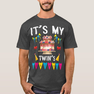 Big Cake Balloon Happy To Me Dad Mom Its My Twins T-Shirt