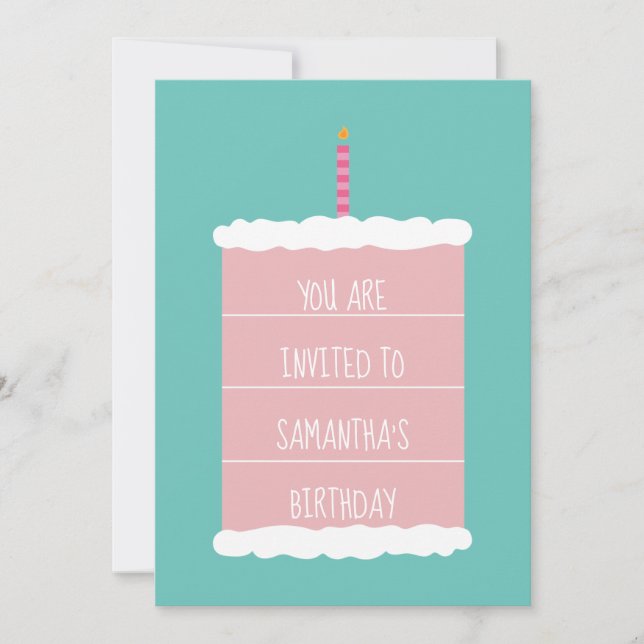 Big Cake Birthday Invitation (Front)