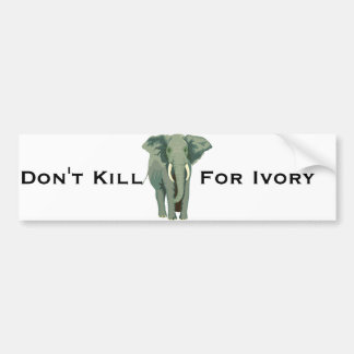 Big Cartoon Grey Elephant Bumper Sticker