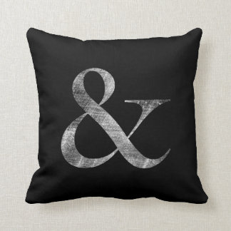 Big Caslon Medium White Letterpress Grain Throw Pillow