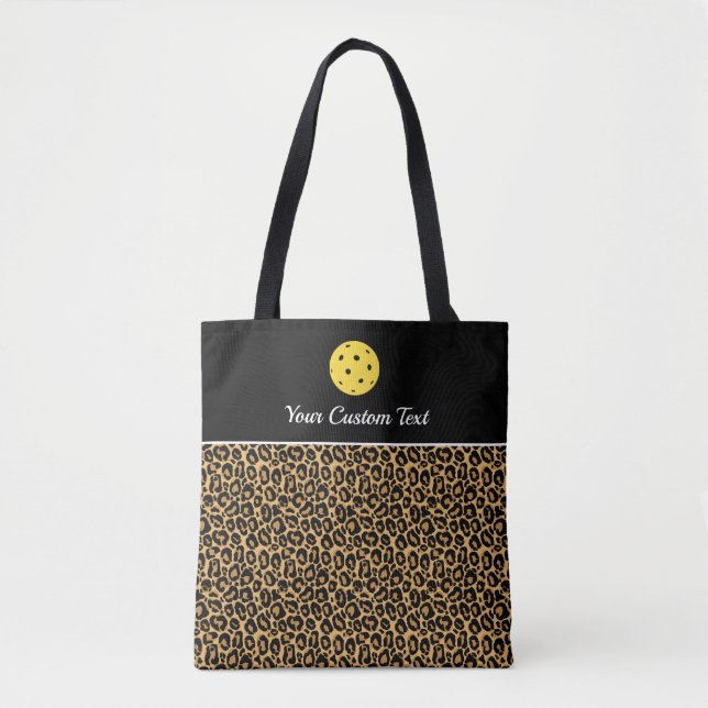 Big Cat Animal Print Custom Pickleball Paddle Tote (Front)