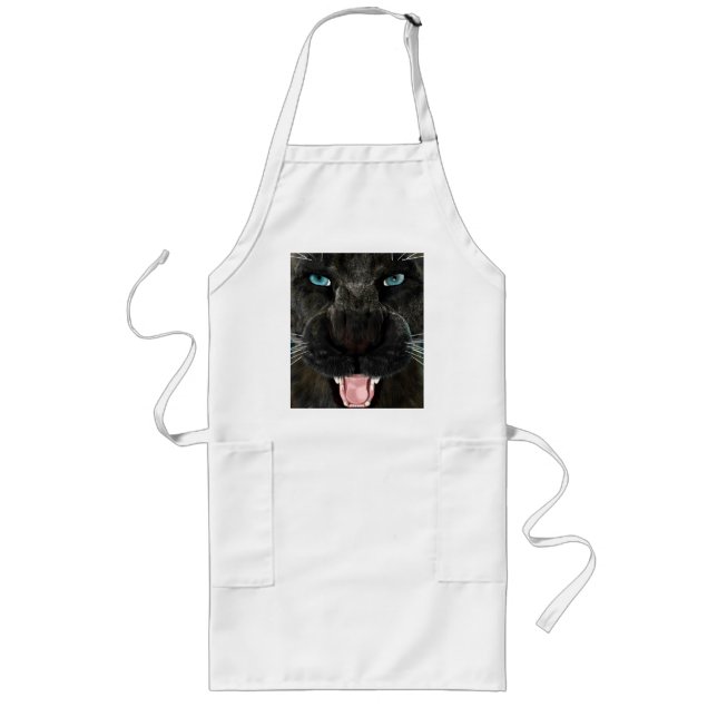 Big Cat Black Panther Long Apron (Front)