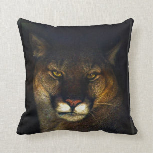 Big Cat Cougar Mountain Lion Art Design Throw Pillow
