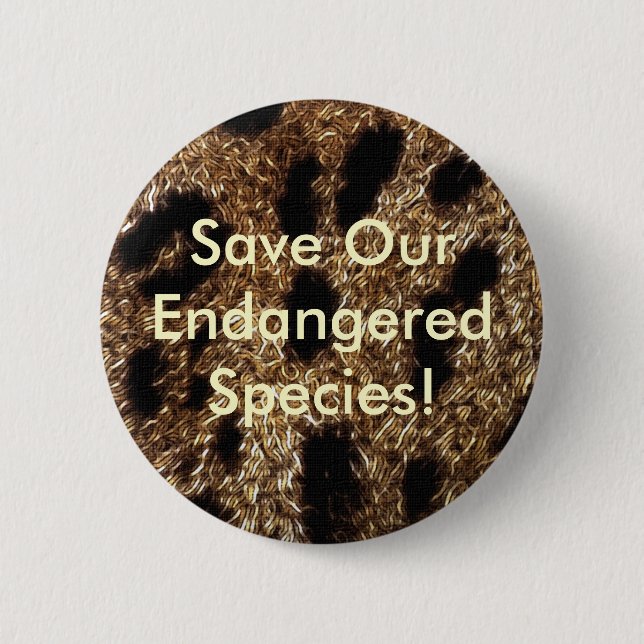 BIG CAT Endangered Species Series 2 Inch Round Button (Front)