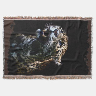 Big Cat Jaguar Spotted Panther Wildlife Throw Blanket