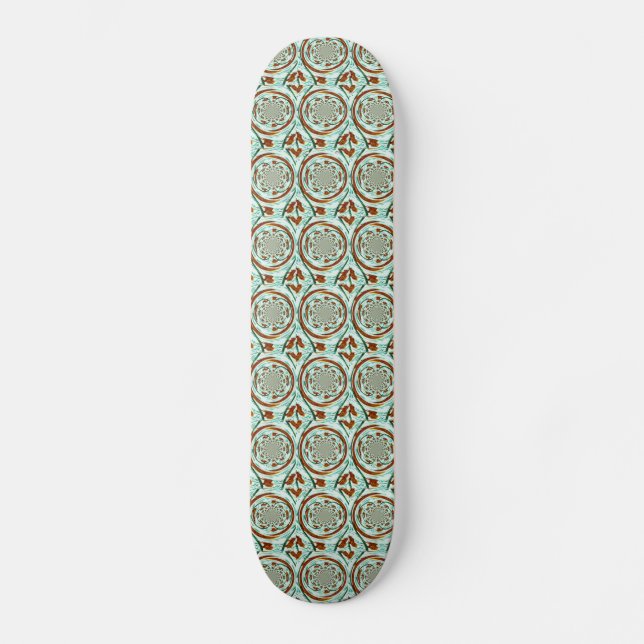 Big Cat Lions Abstract Wildlife Pattern Skateboard (Front)