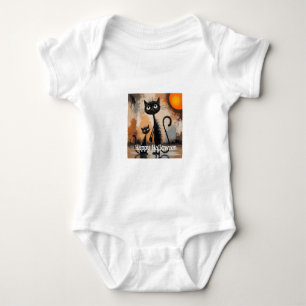 Big Cat Little Cat Halloween Baby Bodysuit