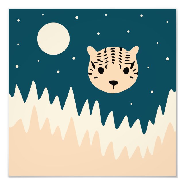 Big cat night sky photo print (Front)
